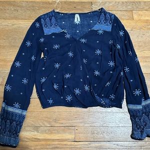Blue long sleeve top